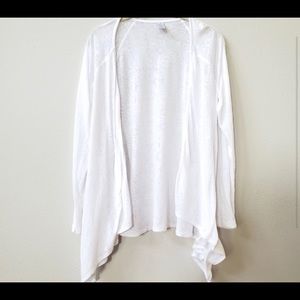 PrAna Burnout Waterfall Yoga Cardigan Posey White Cotton Blend